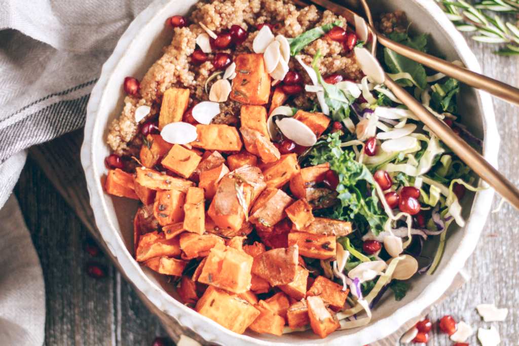 Herbed Sweet Potato Nourish Bowl by Taavi Moore of Healthie Nut